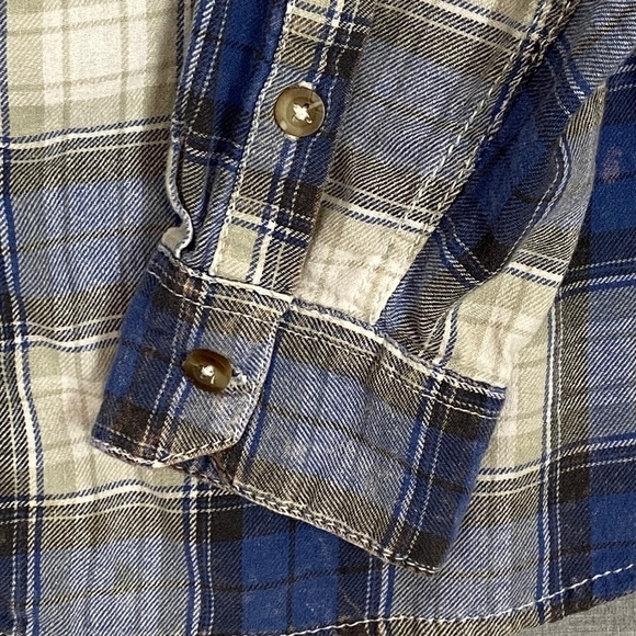 Rumors Plaid Button Up Shirt 100% Cotton Sz XL Faded Distressing - Picture 6 of 9